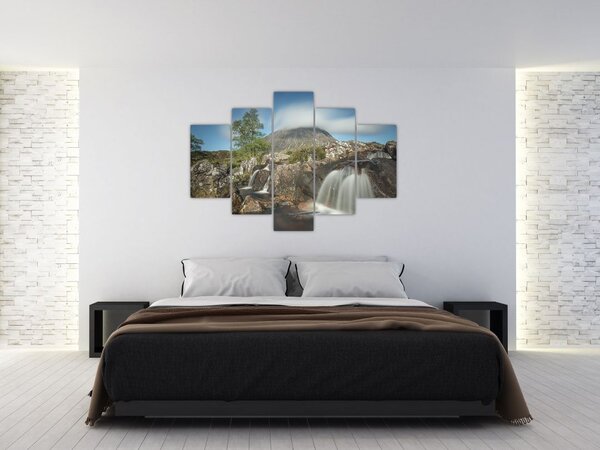 Tablou cu cascadele și munți (150x105 cm)