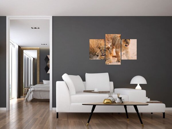 Tablou cu pui de leu (90x60 cm)
