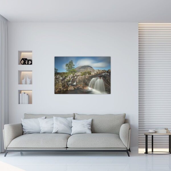 Tablou cu cascadele și munți (90x60 cm)