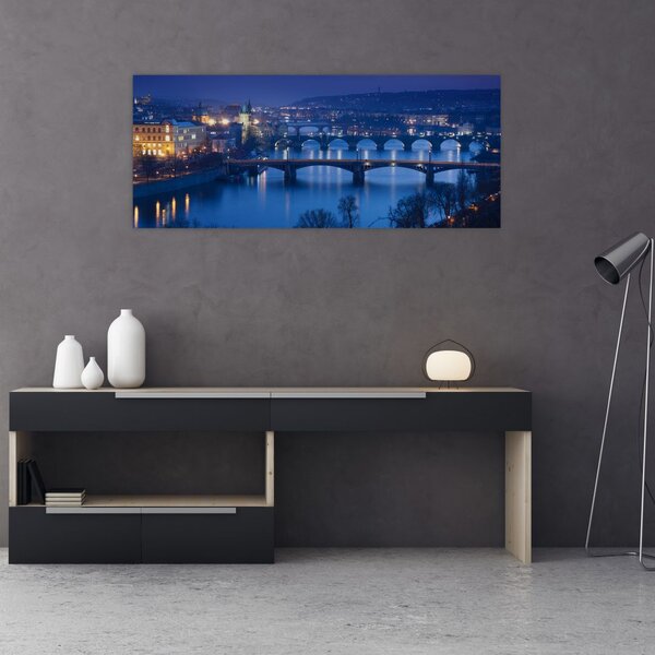 Tablou cu podurile din Praga (120x50 cm)