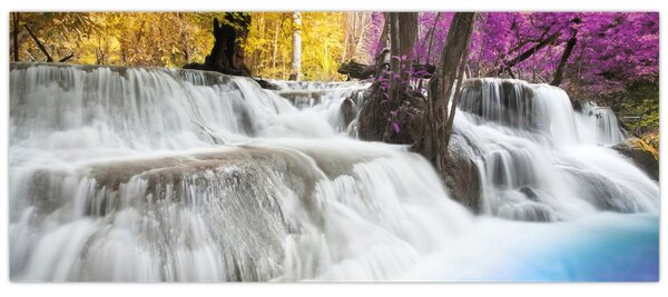 Tablou cu Erawan cascadă în pădure (120x50 cm)