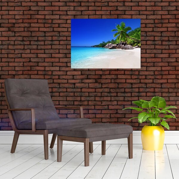 Tablou cu plaja pe insula Praslin (70x50 cm)