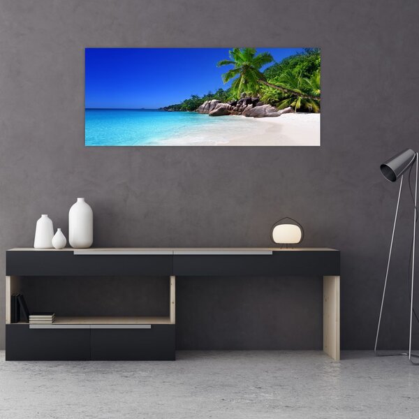 Tablou cu plaja pe insula Praslin (120x50 cm)