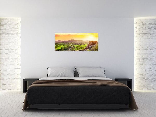 Tablou cu valea Hampi în India (120x50 cm)