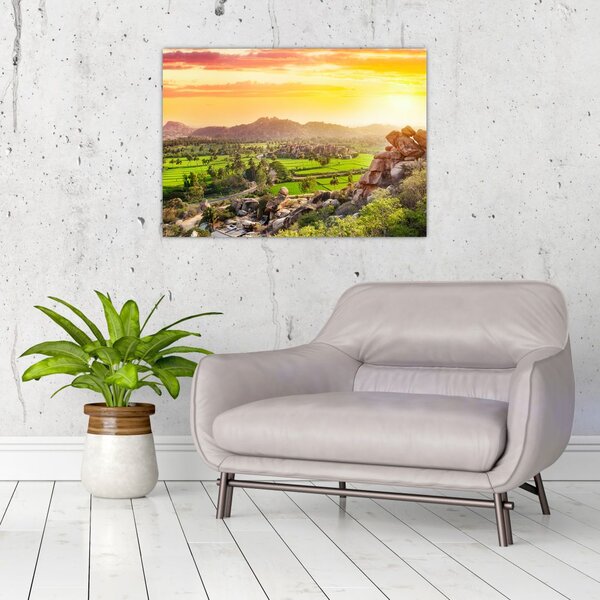 Tablou cu valea Hampi în India (70x50 cm)