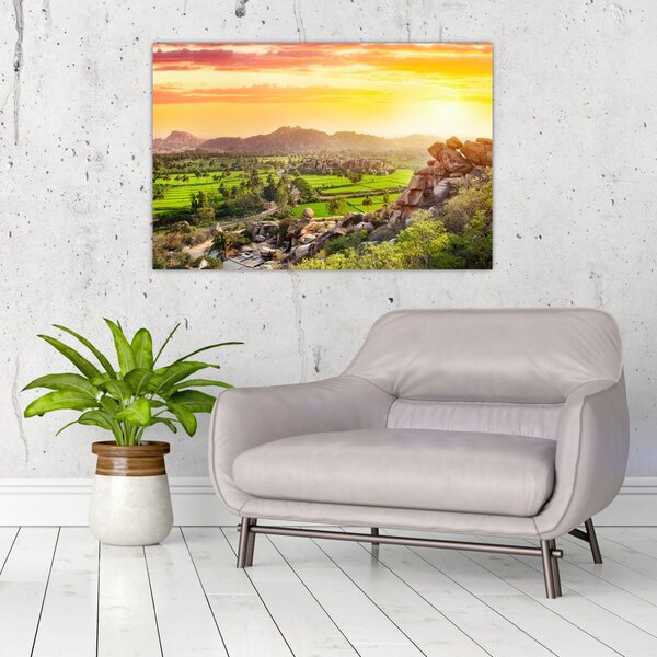 Tablou cu valea Hampi în India (90x60 cm)