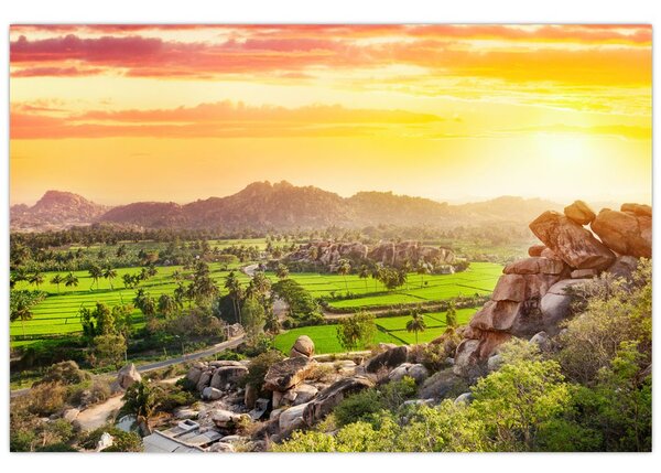 Tablou cu valea Hampi în India (90x60 cm)