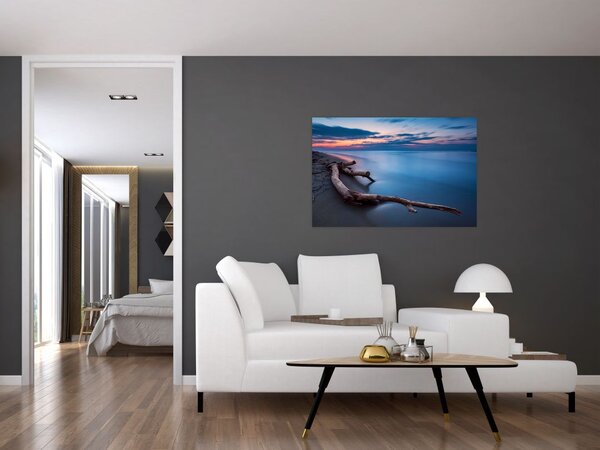 Tablou cu plaja în apus de soare (90x60 cm)