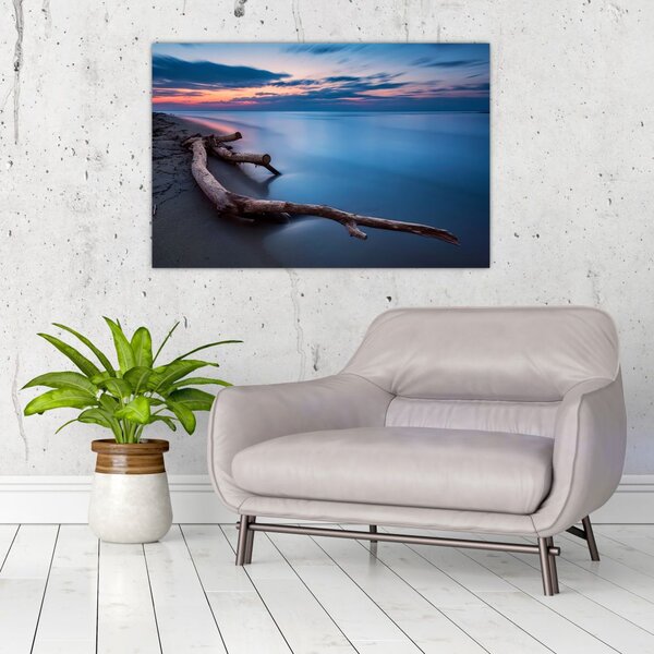 Tablou cu plaja în apus de soare (90x60 cm)