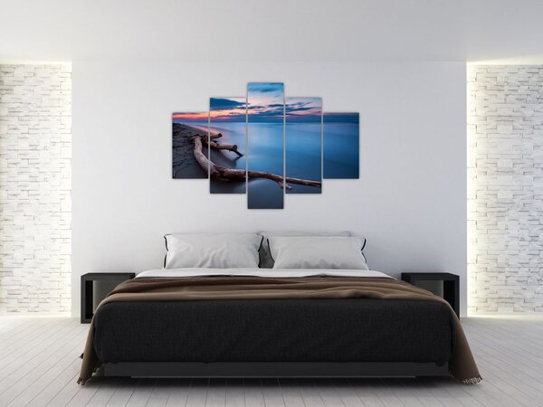 Tablou cu plaja în apus de soare (150x105 cm)