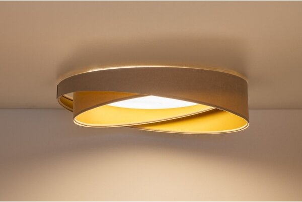 Plafonier LED dimabil SM GALAXY M LED/24W/230V diam. 55 cm bej/auriu + telecomandă