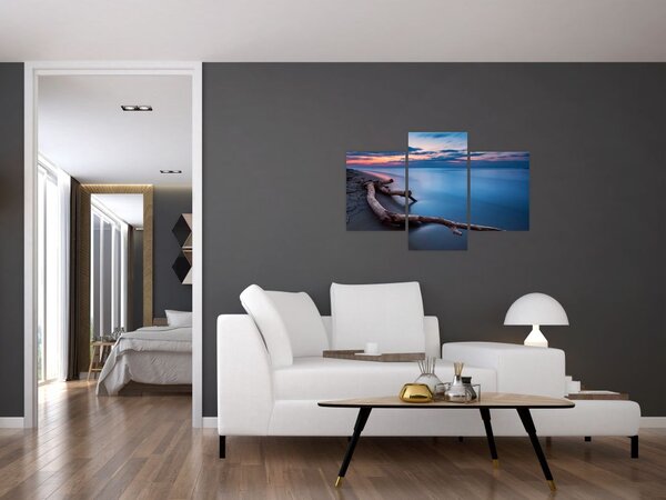 Tablou cu plaja în apus de soare (90x60 cm)