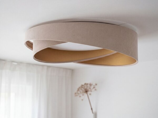 Plafonier LED dimabil SM GALAXY M LED/24W/230V diam. 55 cm bej/auriu + telecomandă