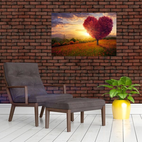 Tablou cu copaci în forma de inimă (90x60 cm)