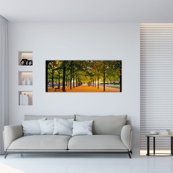 Tablou cu alee cu copaci în toamnă (120x50 cm)