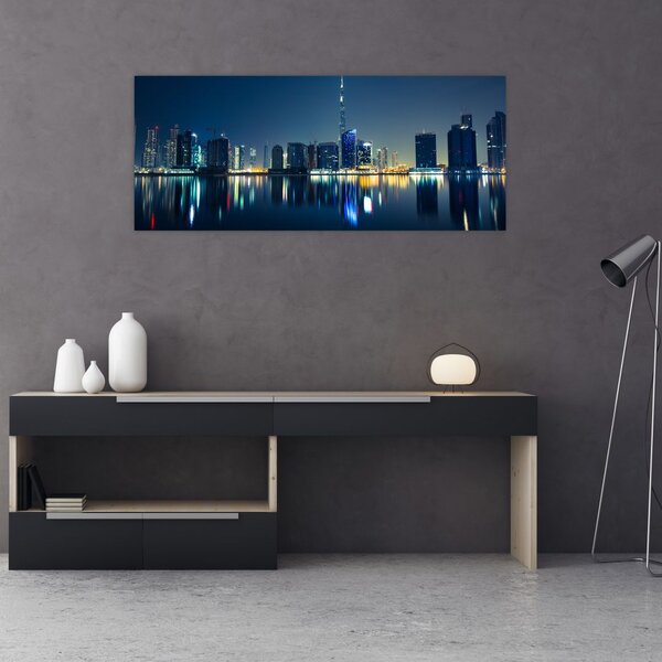 Tablou cu orașul nocturn (120x50 cm)