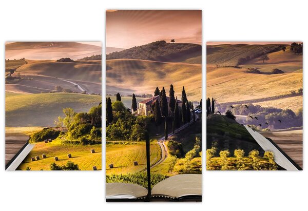 Tablou cu peisaj în carte (90x60 cm)