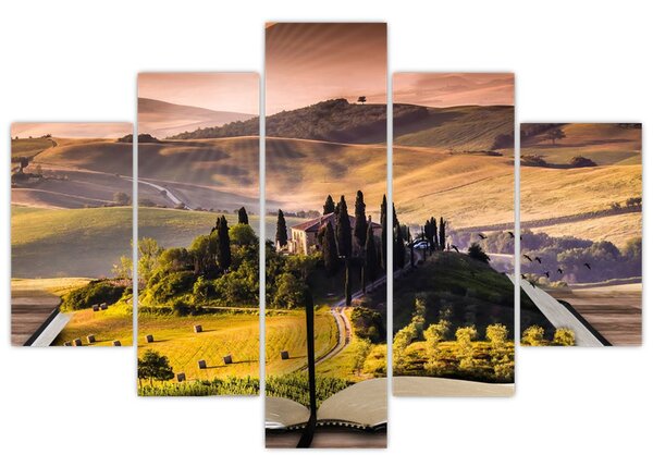 Tablou cu peisaj în carte (150x105 cm)