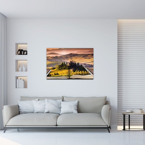 Tablou cu peisaj în carte (90x60 cm)
