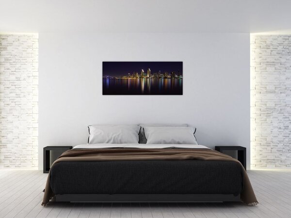 Tablou cu orașul nocturn (120x50 cm)