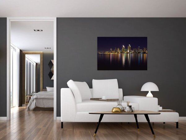 Tablou cu orașul nocturn (90x60 cm)