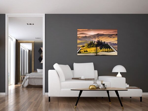 Tablou cu peisaj în carte (90x60 cm)