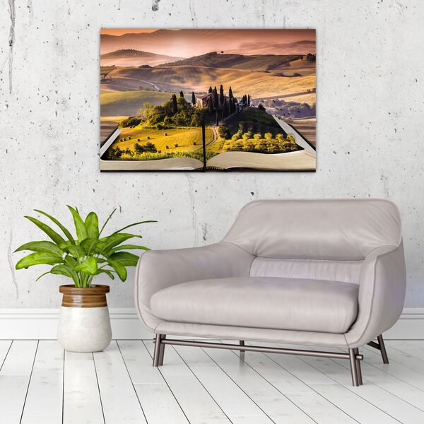 Tablou cu peisaj în carte (90x60 cm)