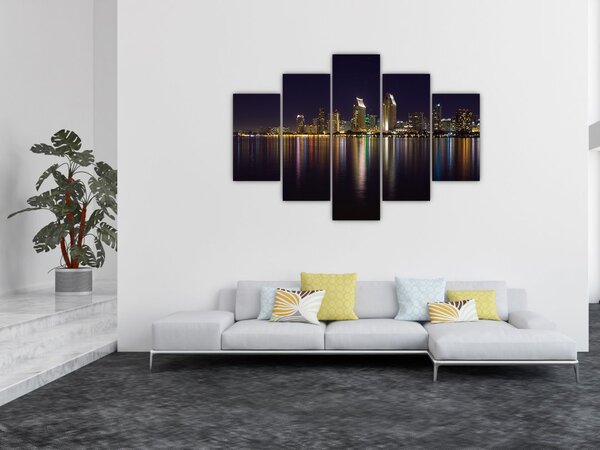 Tablou cu orașul nocturn (150x105 cm)