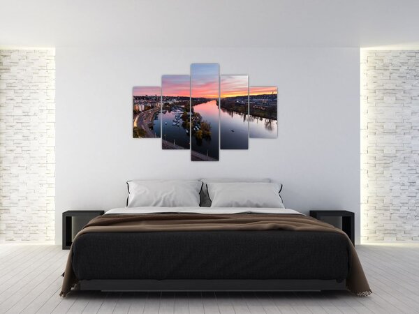Tablou cu Praga nocturnă (150x105 cm)
