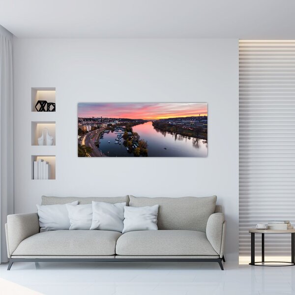 Tablou cu Praga nocturnă (120x50 cm)
