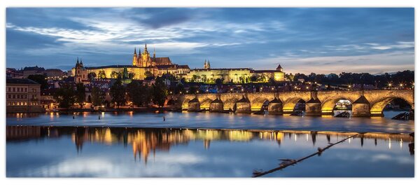 Tablou cu palatul din Praga și podul lui Carol (120x50 cm)