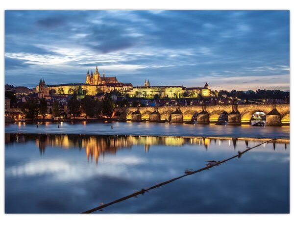 Tablou cu palatul din Praga și podul lui Carol (70x50 cm)