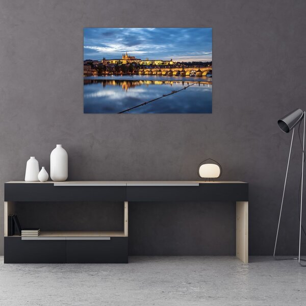 Tablou cu palatul din Praga și podul lui Carol (90x60 cm)
