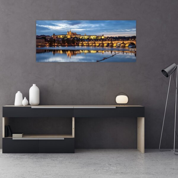 Tablou cu palatul din Praga și podul lui Carol (120x50 cm)