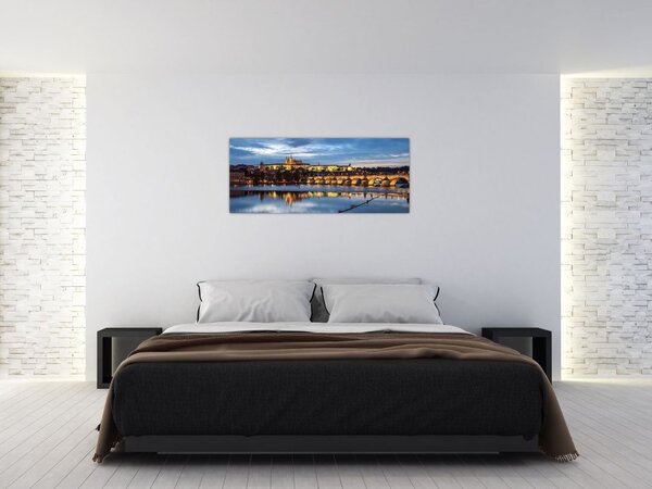 Tablou cu palatul din Praga și podul lui Carol (120x50 cm)