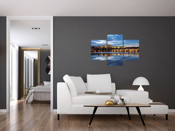 Tablou cu palatul din Praga și podul lui Carol (90x60 cm)