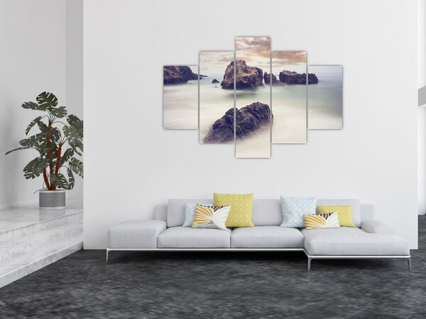 Tablou cu stânci în ceață (150x105 cm)