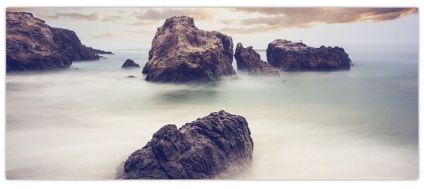 Tablou cu stânci în ceață (120x50 cm)