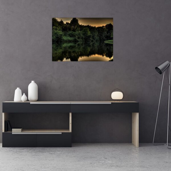 Tablou cu lac în pădure (70x50 cm)