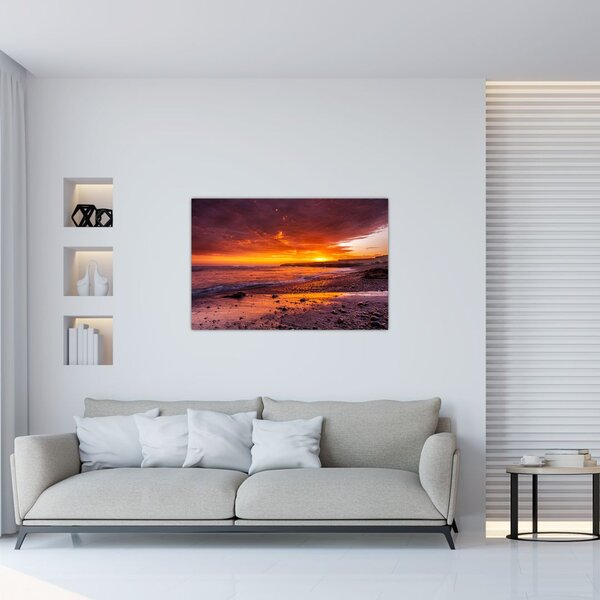 Tablou cu apus de soare la mare (90x60 cm)