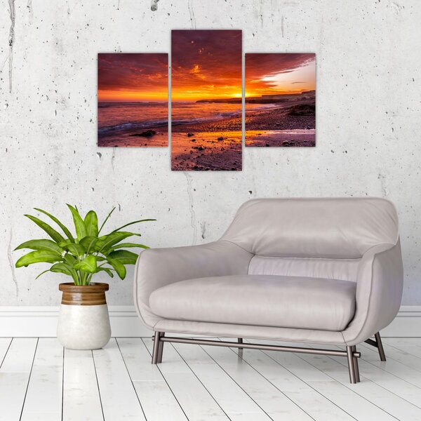 Tablou cu apus de soare la mare (90x60 cm)