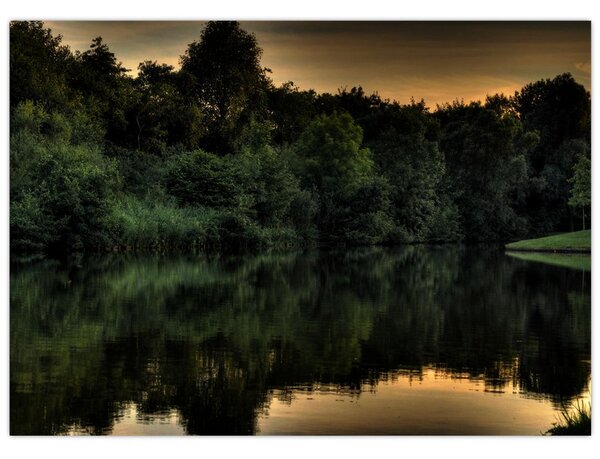 Tablou cu lac în pădure (70x50 cm)