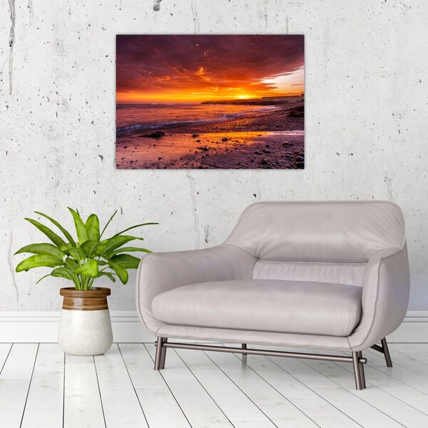 Tablou cu apus de soare la mare (70x50 cm)