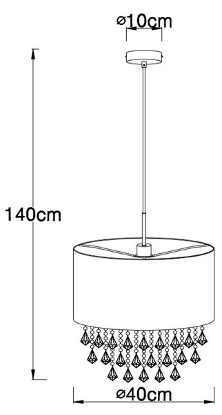 Globo Lighting Amy I lampă suspendată 1x60 W argint 15188H3