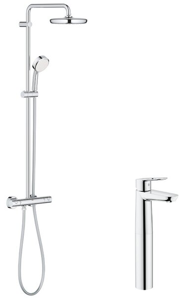 Pachet: Coloana dus Grohe New Tempesta 210-27922001, Baterie lavoar montare pe blat Grohe Bauloop XL-23764000