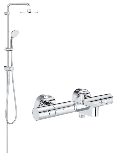 Pachet: Coloana dus Grohe 200, baterie cada/dus termostat Grohtherm 1000 Cosmo(27389002,34215002)