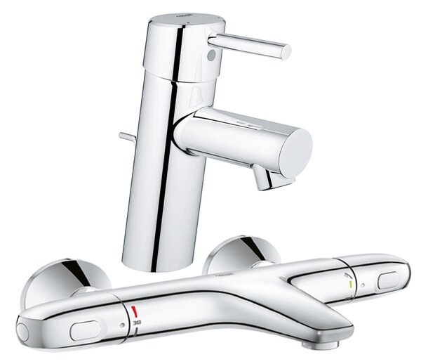 Pachet: Baterie Grohe cada/dus termostat Grohtherm 1000-34155003 + Baterie lavoar Grohe Concetto New -32204001
