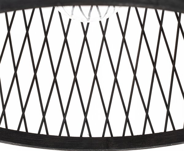 Lampă suspendată rustică pentru exterior din ratan negru 40 cm - Calamus