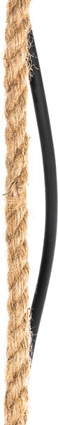 Lampă suspendată rustică pentru exterior din ratan negru 40 cm - Calamus