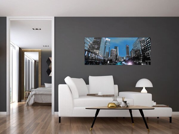 Tablou cu oraș nocturn (120x50 cm)